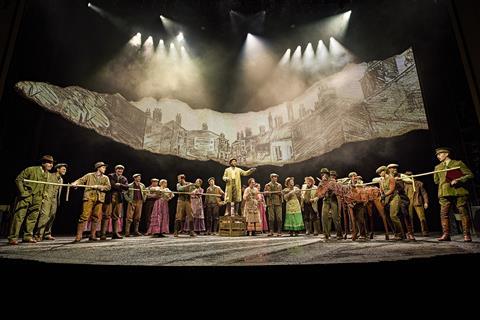 The cast of War Horse. Diany Samba-Bandza, Jordan Paris, Eloise Beaumont-Wood (Baby Joey)